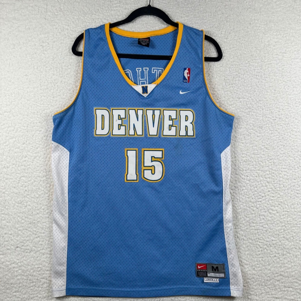 Vtg Lebron Era Nike Team Carmelo Anthony 15 Denver Nuggets Swingman Jersey Men M